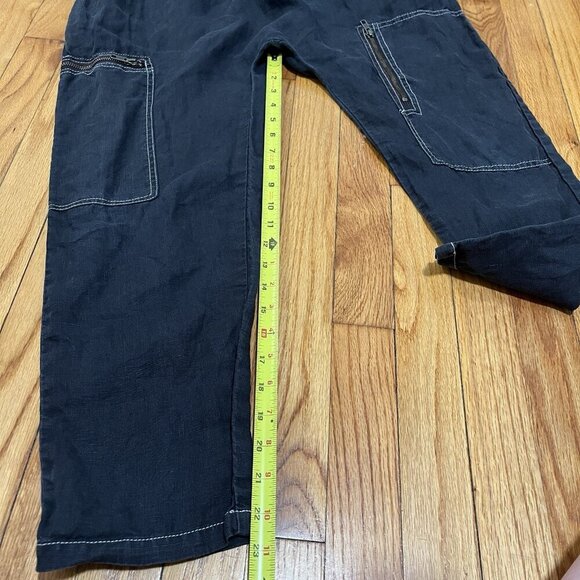 Current/Elliott The Zip Cargo Linen Washed Black Jumpsuit Size 2‎ (Medium) - Picture 10 of 11